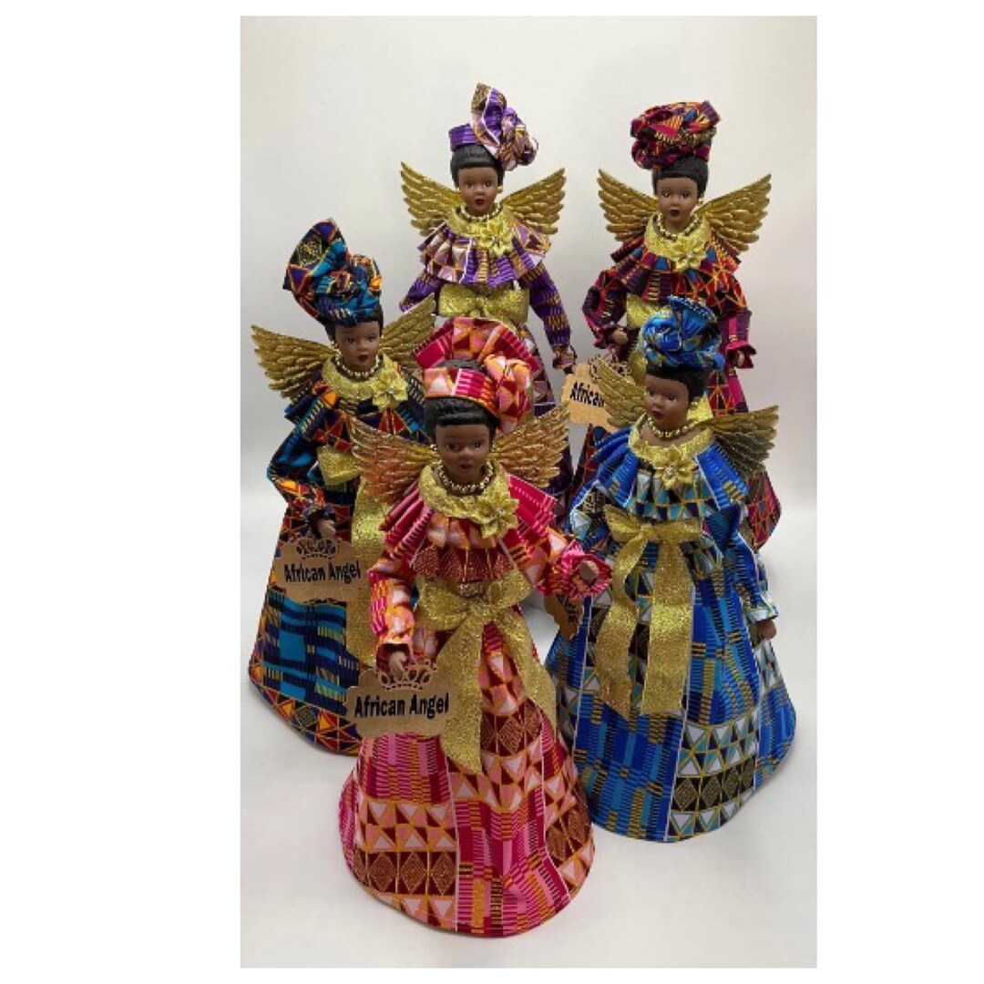 Metallic Purple and Gold African American Angel Tree Topper Figurine | MakerPlace by Michaels Metallic Purple and Gold African American Angel Tree Topper Figurine | MakerPlace by Michaels